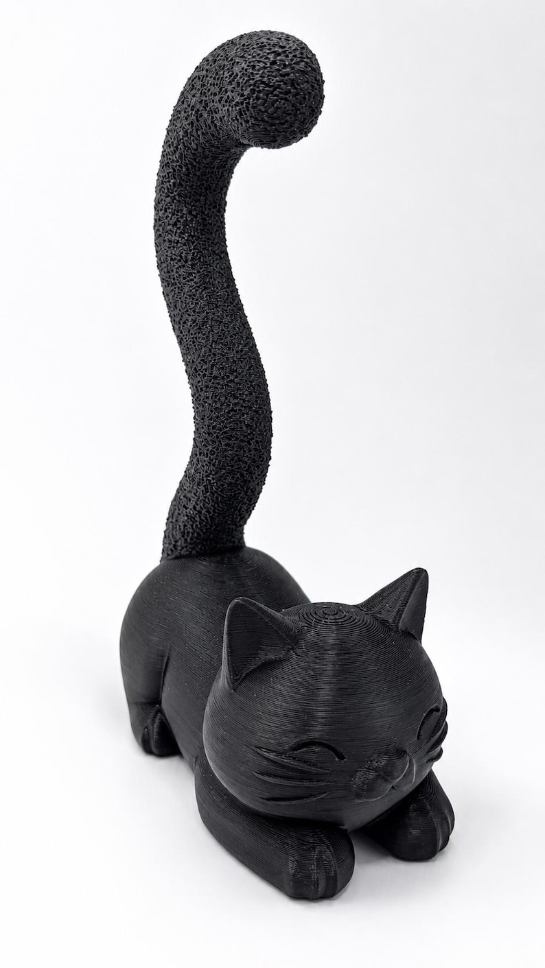 Cute Cat Headphone Stand – Kawaii Desk Organizer, Cat Tail Phone Holder Jewelry Stand, Pastel Aesthetic Desk Decor, Gift for Cat Lover image 7