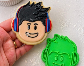 Roblox Gamer Cookie Cutter, 3D Printed Fondant Stamp, Kids Party Baking Tool