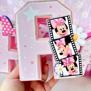Minnie Mouse pink 3D letters personalized birthday party decor for girls