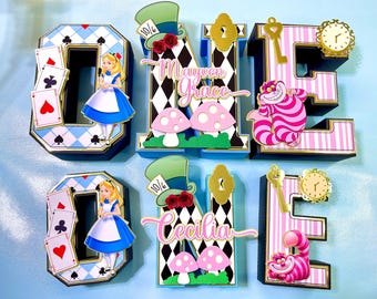 Alice in Wonderland 3D Letters: ONEderland Party Decor
