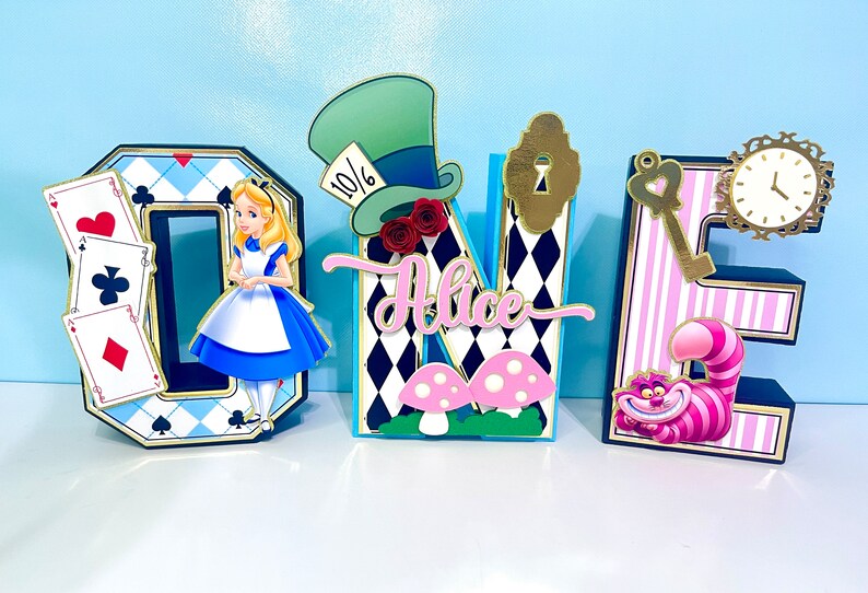 Alice in Wonderland 3D Letters: Onederland Party Decor - Etsy