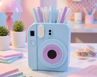 Instax Mini Camera Pen Holder - 3D Printed Kawaii Desk Organizer & Pen Cup | Cute Gift