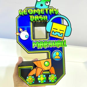 Geometry Dash Decor - Geometry Dash 3D Number or Letter - Geometry Dash Decorations