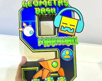 Geometry Dash 3D Number/Letter: Gamer Party Decor