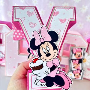 Minnie Mouse pink 3D letters personalized birthday party decor for girls