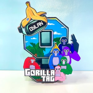 Gorilla Tag Party Decor: 3D Number Centerpiece, Gamer Birthday