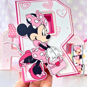 Minnie Mouse pink 3D letters personalized birthday party decor for girls
