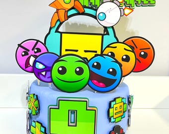 Geometry Dash Cake Topper