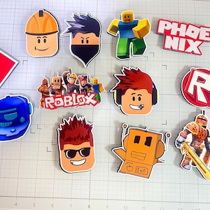 Roblox Cupcake Toppers – Gamer Birthday Party Decor – Video Game Cupcake Picks – Set of 12 Roblox Characters