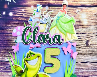 Custom Tiana Cake Topper: Glitter Princess Birthday Party Decor