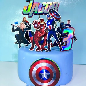 Topper de pastel de Vengadores - Decoraciones de pastel de Vengadores - Cumpleaños de Vengadores - Fiesta de Vengadores