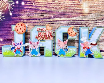 Mouse & Cookie 3D Letters: Personalized Birthday Party Decor