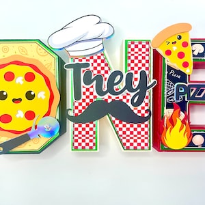 3D Pizza Party Letters: Personalized Birthday Decoration