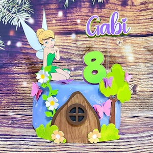 Custom Tinker Bell Cake Topper: Glitter Birthday Party Decoration