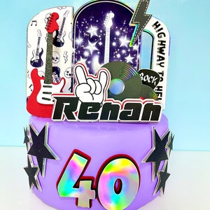 Rock and Roll Cake Topper | Custom Music Theme Decoration