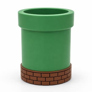 Warp Pipe 3D Printed – Desk Organizer, Party Decoration & Favor, Gamer Gift, Pencil Holder, Gaming Room Decor, Retro Game Inspired Display