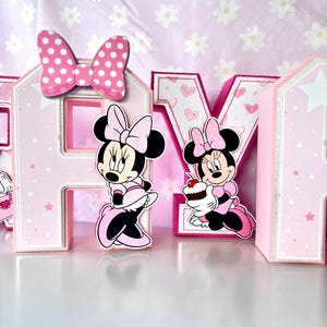 Minnie Mouse pink 3D letters personalized birthday party decor for girls