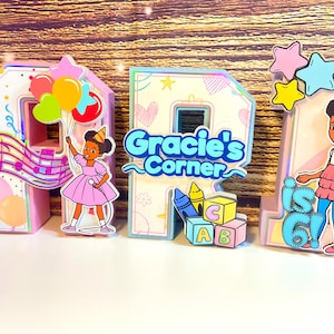 Gracie’s Corner 3D Letters – Personalized Birthday Party Decoration
