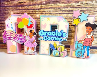 Gracie’s Corner 3D Letters – Personalized Birthday Party Decoration