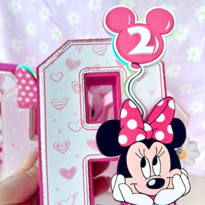 Minnie Mouse pink 3D letters personalized birthday party decor for girls