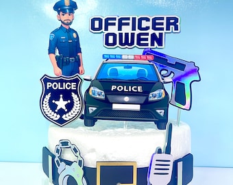 Police Officer Cake Topper - Police Cake Topper - Police Officer Birthday - Police Birthday Party - Police Officer Cake Decoration