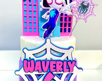 Spidey Ghost Gwen Cake Topper: 3D Layered Decorations