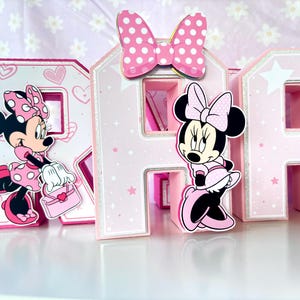 Minnie Mouse pink 3D letters personalized birthday party decor for girls