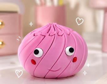 Zabawka Fidget w kształcie pierożka, drukowana w 3D, słodka dekoracja biurka w stylu kawaii, prezent inspirowany gąbką