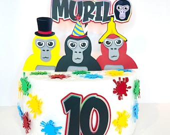 Gorilla Tag Gamer Cake Topper Custom Cake Topper Birthday Cake Topper ...