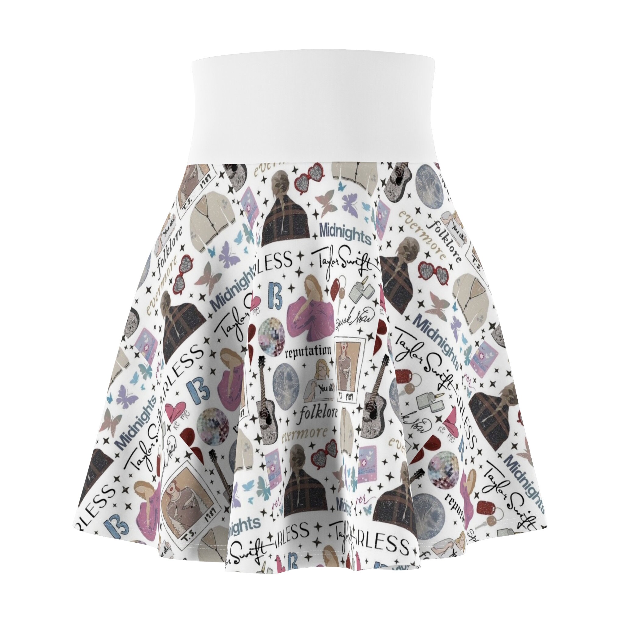 Diagonal Stripes - Inspired By Taylor Swift - Sustainably Made Skater Skirt