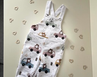 Handmade Dungaree Baby Pants, Designer Baby Romper, Baby Shower gift, Newborn gift, Premium quality baby clothes, Cars baby boy pants,