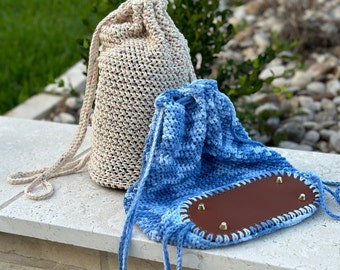 Crochet Drawstring Bag Pattern, Drawstring Pouch, Drawstring Bags, DIY Project Bag, Cute Bag, Christmas Gift, Crochet Pattern