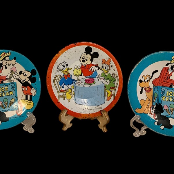 Vintage Mickey Mouse Tin Plates