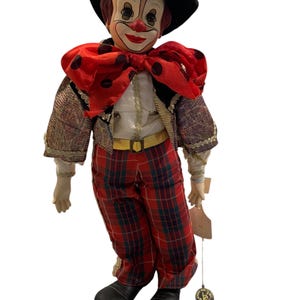 Vintage Brinns Big Top Clown Doll with stand