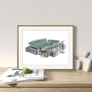 Eagles Stadium Art | Philadelphia Eagles Art | Lincoln Financial Field | Philly Sports Gift | Football Art | Watercolor Painting | Art Print