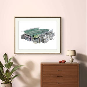 Eagles Stadium Painting | Framed Watercolor Print | Philadelphia Football Art | Lincoln Financial Field | Philly Sports Gift |