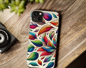 Hojas coloridas de la naturaleza Funda y vinilo para iPhone