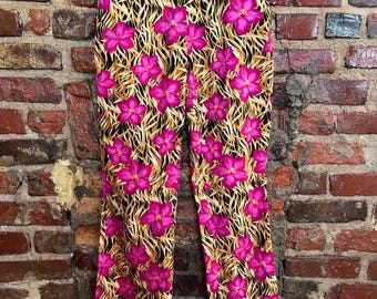 vintage vibrant floral Escada pants