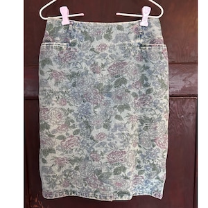 Vintage Forenza floral denim skirt