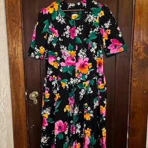 Vintage floral drop-waist dress
