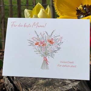 Wunderschöne Karte zum Muttertag | Postkarte A6 | Handlettering Watercolor | Muttertagskarte Geschenk Mama Geburtstagskarte Mama Geburtstag