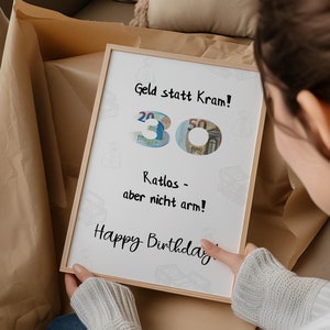 Geldcadeau voor een 30e verjaardag | wensvervuller | creatief verjaardagscadeau DIY | Last-minute cadeau | PDF-A4 | Digitaal downloaden