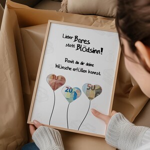 Geldcadeau om uit te printen | wensvervuller | creatief verjaardagscadeau DIY | Last-minute cadeau | PDF-A4 | Digitaal downloaden