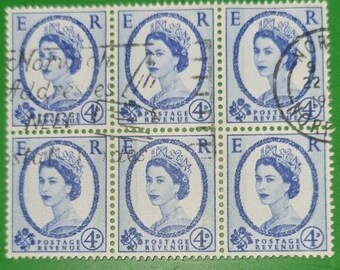 M1475 UK Königin Elizabeth II QEII 6er Block 4d gebrauchte Briefmarken