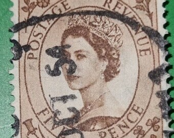 Britische Briefmarke Königin Elisabeth I. 1956, Posteinnahmen des Britischen Empire, 5 Pence postfrisch