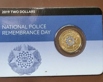 2019 2 Coin National Police Remembrance Day Carded Unc