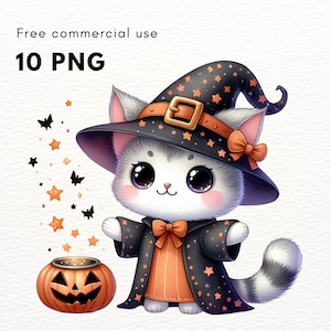 Halloween cats clipart set 10 PNG images. High quality. Halloween clipart. Printable art, digital, poster, t shirt, mug...Free clipart