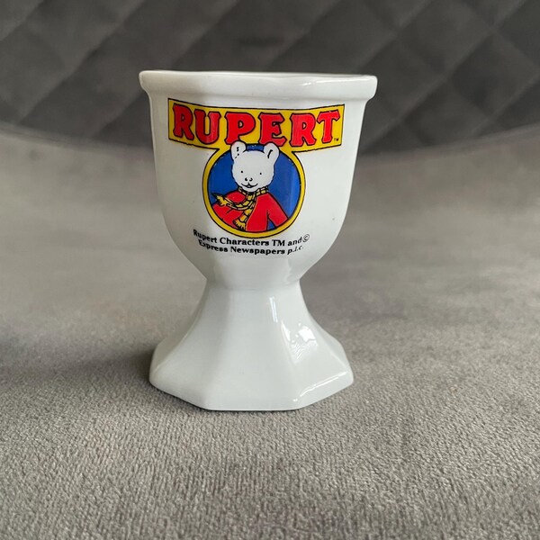 Rupert the Bear, Egg Cup, Retro, Vintage, Nostalgia, Collectible.