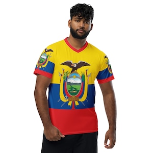 Ecuador Flag Soccer Jersey, Recycled Polyester, Plus Size