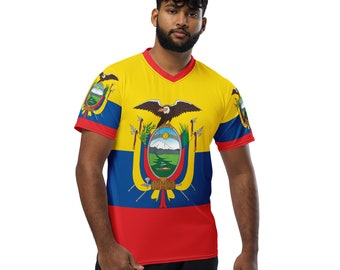 Ecuador Flag Sports Jersey, Recycled Polyester, Plus Size